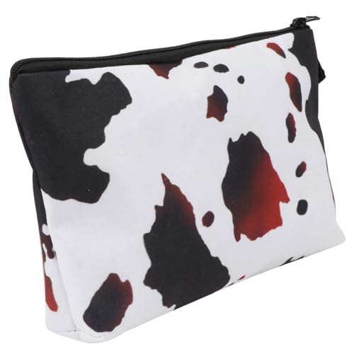 OSOLADY Kuhmuster Kulturbeutel Reise Kosmetiktasche Tragbarer Reiseorganizer Mit Wasserabweisendem Material Und Standfestem Design Für Damen Herren Toilettenbeutel von OSOLADY