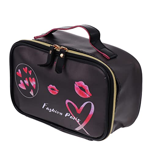 OSOLADY 1stück Kreative Toilettentasche Mit Streifenmuster Kompakte Und Tragbare Kosmetiktasche Für Reisen Und Zuhause Für Damen Und Mädchen Zur Organisation Von Makeup Und von OSOLADY