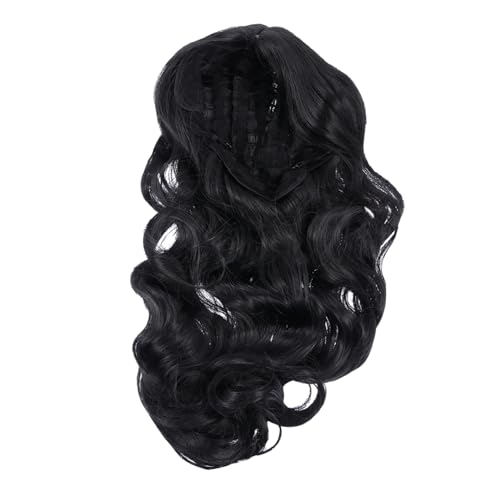 OSOLADY 1stück Lange Lockige Perücke Aus Hitzebeständigem Material Für Damen Schwarze Wellenfrisur Für Partys Cosplay Und Täglichen Gebrauch Atmungsaktiv Und Leicht Für Hohen von OSOLADY