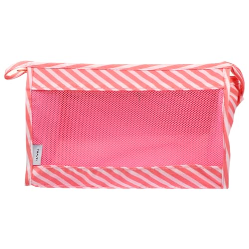 OSOLADY 1stück Reise-kulturtasche Tragbare Kosmetiktasche Wasserabweisender Toilettenartikel-Organizer Leichte Aufbewahrungstasche Für Make-up Und Reisebedarf Gestreift von OSOLADY