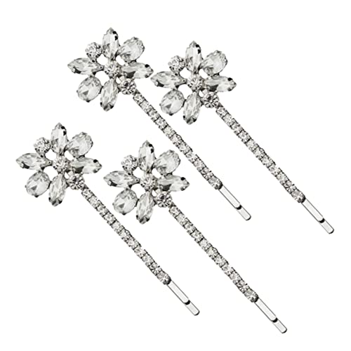 OSOLADY 2paare Strass-blumen-haarnadel Silberfarben Für Frauen Und Mädchen Modisches Haar-accessoire Für Hochzeiten Bankette Und Partys von OSOLADY