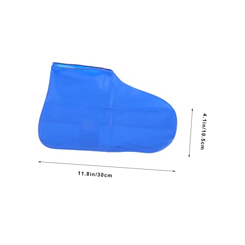 OSOLADY 2 Paare wasserdichte rutschfeste Latex Schuhüberzieher Wiederverwendbare Regenschutz Überschuhe für Outdoor Wandern Radfahren Schnee Muddersicher Stabiler Halt Blauer von OSOLADY
