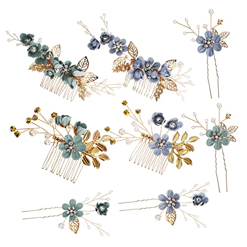 OSOLADY Haargabeln und Clip-kämme mit Blumenmuster 2er-pack Elegante Haar-accessoires für Hochzeiten für Frauen Haarstäbe Perlen für Das Haar von OSOLADY