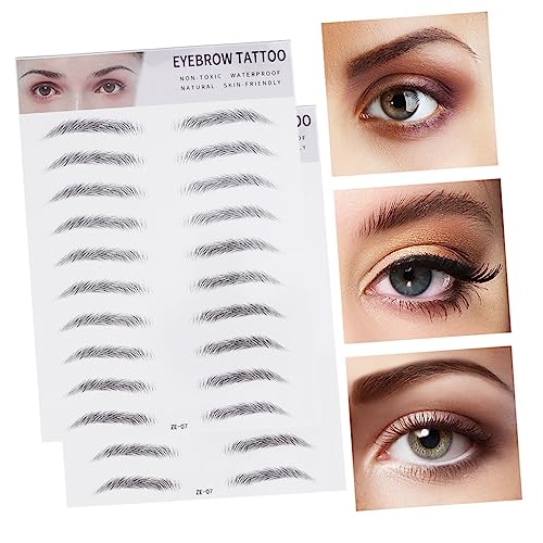 OSOLADY 2 Stück Augenbrauen Tattoo Sticker Natürliche Haarähnliche Augenbrauen Aufkleber Wasserfest Einfach Anzuwenden Langanhaltend Geeignet für Männer und Frauen Alternative von OSOLADY