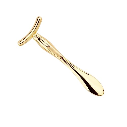OSOLADY 2 Stück Augenmassage Spatel aus Zinklegierung Beauty Scoop mit Löffel und Massage Stick für Augencreme Goldene Farbe Langlebig und Tragbar für Augenpflege von OSOLADY