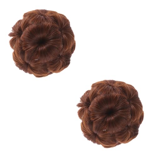 OSOLADY 2 Stück Blumen haarklammer Dutt haarteil Synthetischer Scrunchy Hair Bun mit Kralle Elastisch Passend für Damen und Mädchen Fester Sitz Geeignet für Alltag und Festliche Anlässe von OSOLADY