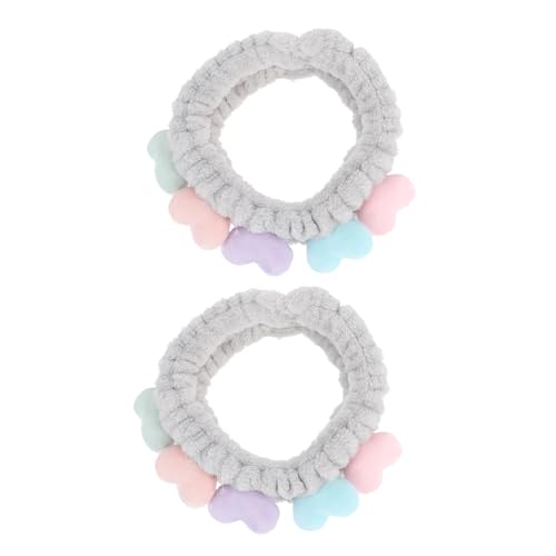 OSOLADY 2 Stück Elastische Haarbänder mit Herz Dekoration Make Up Stirnband für Gesichtsreinigung Sport und Partys Haarschmuck für und Mädchen von OSOLADY