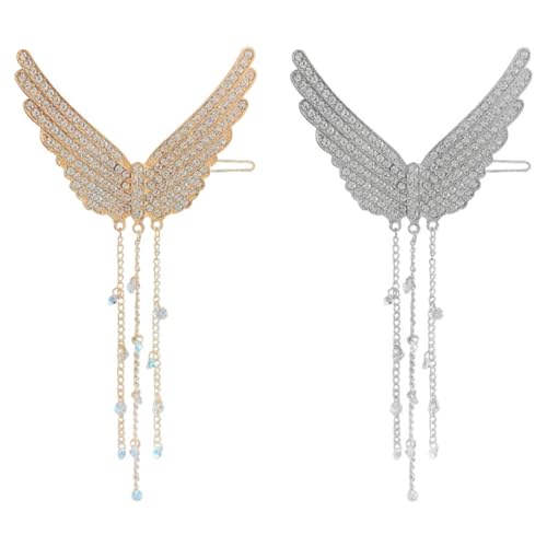 OSOLADY 2 Stück Flügel Haarnadeln Strass Haarspange mit Quasten Haaraccessoires für Mädchen Seitliche Clips für Partys Vielseitige Friseur Accessoires OSOLADY 2 Stück Flügel Haarnadeln Strass Haarspange mit Quasten Haaraccessoires für Mädchen Seitliche Clips für Partys Vielseitige Friseur Accessoires von OSOLADY