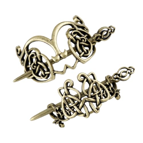 OSOLADY 2stücke Bronze Wikinger Haarspangen Vintage Metall Haarnadeln Kreativer Haarstab Für Damen Haarklammern Als Kopfschmuck Eleganter Haarschmuck Für Partys von OSOLADY