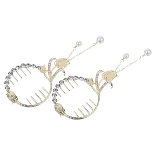OSOLADY 2 Stück Haarklammern Für Damen Mit Strass-quaste Pferdeschwanzhalter Stilvolles Haar-accessoire Für Mädchen Und Frauen von OSOLADY