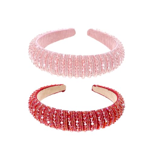 OSOLADY 2stücke Stirnband Mit Strass Kristallen Für Frauen Breiter Haarreif Mit Vintage-design Kopfbedeckung Für Partys Und Besondere Anlässe von OSOLADY