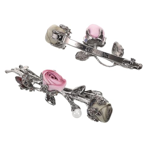 OSOLADY 2 Stück Haarspangen Mit Rosenblüten, Süße Kleine Haarspangen, Haarschmuck Für Mädchen Und Frauen, Einzigartige Haardekorationen OSOLADY 2 Stück Haarspangen Mit Rosenblüten, Süße Kleine Haarspangen, Haarschmuck Für Mädchen Und Frauen, Einzigartige Haardekorationen von OSOLADY