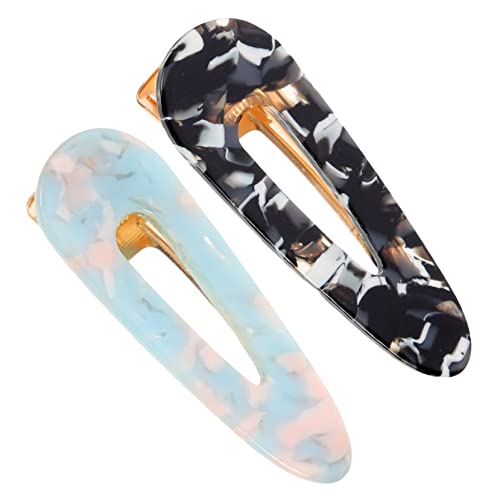 OSOLADY 2 Stück Haarspangen für Damen Einfache Dekorative Haarklammern Blau und Schwarz für Haarfarben und Stile für Alltag und Besondere Anlässe von OSOLADY