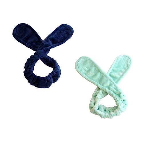 OSOLADY 2 Stück Hasenohren Stirnband Aus Stoff Für Damen Gepolstert Spiral Creolen Mädchen Accessoires Haarband Mit Clips Salon Accessoire Für Damen Elastisch Samt von OSOLADY