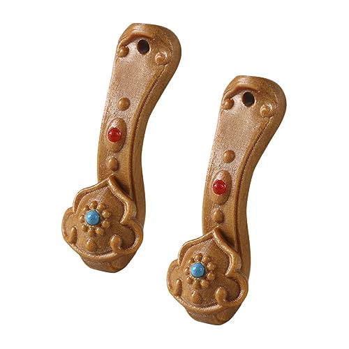 OSOLADY 2 Stück Holz Ruyi Schlüsselanhänger Vintage Ruyi Form Charm Ornament Hängende Dekoration für DIY Projekte als für Frauen und Freunde von OSOLADY