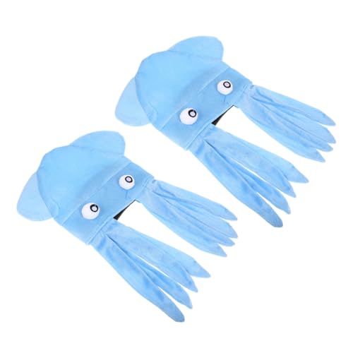 OSOLADY 2 Stück Lustiger Tintenfischhut Verrückter Hut Für Halloweenkostüm Stirnband Mit Meerestieren Meer-party-hut Oktopus-kappe Oktopus-hut Neuheit Hüte Sky-blue Verbundvlies von OSOLADY