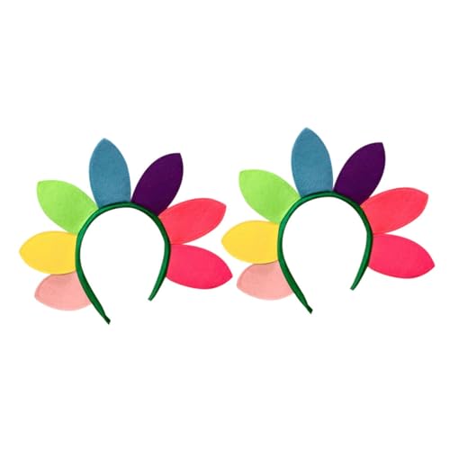 OSOLADY 2stücke Sonnenblumen Stirnbänder Für Damen Bunte Haarbänder Für Partys Festivals Und Kostüme Leicht Und Bequem Perfektes Accessoire Für Mädchen Und Frauen von OSOLADY