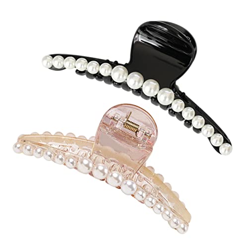 OSOLADY 2stücke Perlen Haarspange Haarnadel Pferdeschwanzhalter Haarklammern Accessoires Einfache Haarspangen Für Frauen Und Mädchen Dunkel von OSOLADY