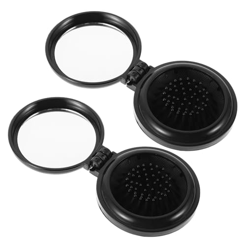 OSOLADY 2 Stück Reisekamm Mädchen Haarschmuck Haarbürste Haaraufsätze Mädchen Haarschmuck Anzüge Für Frauen Haarschmuck Für Mädchen Haarkamm Spiegel Damen Minikamm Kunststoff Schwarz von OSOLADY