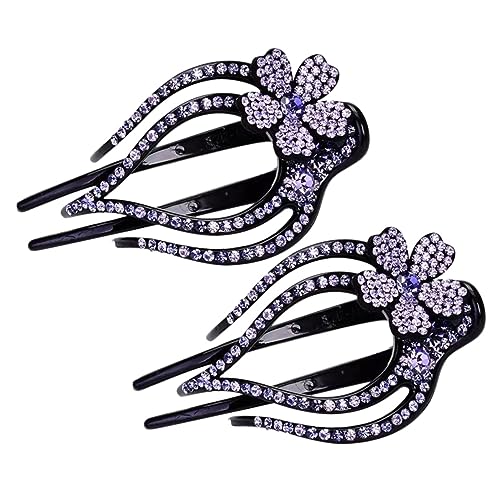OSOLADY 2 Stück Rhinestones Haarklammern Eleganter Haarschmuck mit Rutschfestem Design Dreizähnige Haarspangen für Damen Ponytail Clips für Alltag und Festlichkeiten OSOLADY 2 Stück Rhinestones Haarklammern Eleganter Haarschmuck mit Rutschfestem Design Dreizähnige Haarspangen für Damen Ponytail Clips für Alltag und Festlichkeiten von OSOLADY