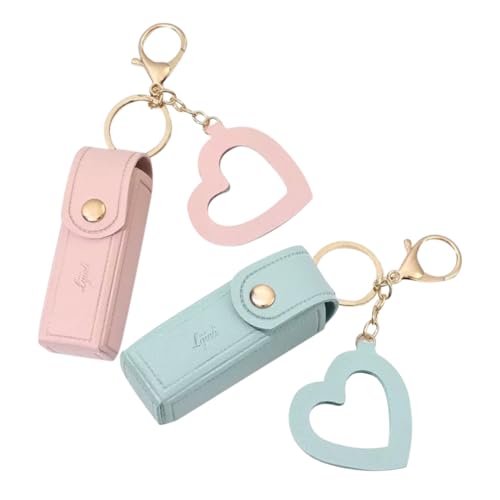 OSOLADY 2 Stück Schlüsselanhänger Aufbewahrungstasche Fall Schlüsselbund Inhaber Bag Charm schmink aufbewahrung Lipgloss-Schlüsselanhänger Lippenstifthalter für die Handtasche Pu OSOLADY 2 Stück Schlüsselanhänger Aufbewahrungstasche Fall Schlüsselbund Inhaber Bag Charm schmink aufbewahrung Lipgloss-Schlüsselanhänger Lippenstifthalter für die Handtasche Pu von OSOLADY