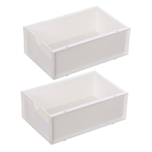 OSOLADY 2 Stück Stapelbare Aufbewahrungsbox Organizer für Schreibtisch für Kosmetik Bürobedarf und Kleine Gegenstände aus Multifunktional von OSOLADY