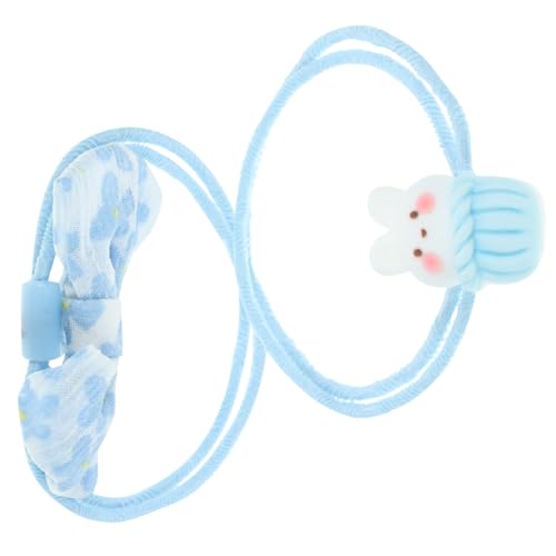 OSOLADY 2 Stück Süße Haargummis mit Schleife und Hasenmotiv Elastische Haarschleifen für Mädchen und Kleinkinder Bunte Ponytail halter aus Weichem Netzstoff für Alltag und Festtage von OSOLADY