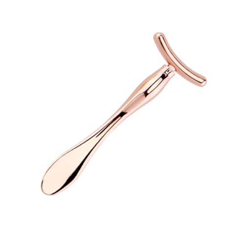 OSOLADY 2 Stück Teiliges Augenpflege Spatel aus Zinklegierung Förmiger Massage Stick und Gesichtsmaske Löffel Roségold für Anwendung von Augencremes und Gesichtspflege von OSOLADY