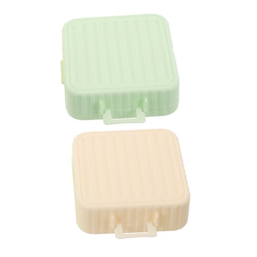 OSOLADY 2 Stück Tragbare Puderquaste Aufbewahrungsboxen Quadratisch Atmungsaktiv Leichter Make Up Schwammhalter für Reise und Zuhause Staubgeschützte Kosmetik Organizer Hellgrün von OSOLADY