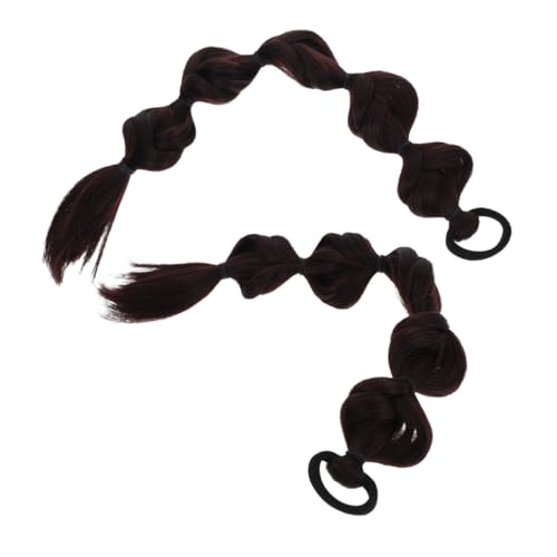 OSOLADY 2 Stück -Zopfperücke Box Zöpfe Natürliche Haarteile Fake Haar Zöpfe haarschmuck Realistische Perücke Blase Zöpfe geflochtener Pferdeschwanz frauen haarteile Polyester Brown von OSOLADY