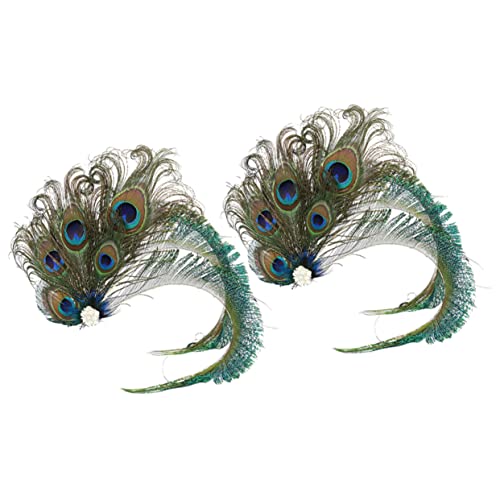 OSOLADY 2 Stücke Feder Haarnadeln Braut Zubehör Frauen Zubehör Prom Braut Kopfschmuck Haarspange Hochzeit Clip Pfau von OSOLADY