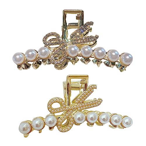 OSOLADY 2stücke Kreative Haarklammern Mit Imitationsperlen Elegante Haarspangen Für Frauen Zum Haare Zusammenhalten Für Besondere Anlässe Stilvolle Haaraccessoires Weiß von OSOLADY