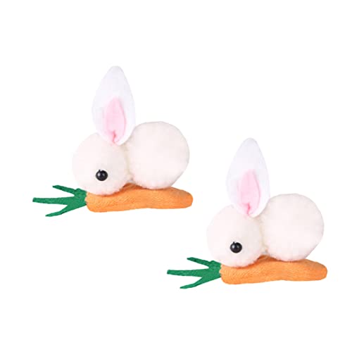OSOLADY 2 Stück Karotte Bunny Haarnadeln Kinder Haarspangen Plüsch Snap Clips Sicher Und Bequem Ostern Haarschmuck Für Mädchen von OSOLADY