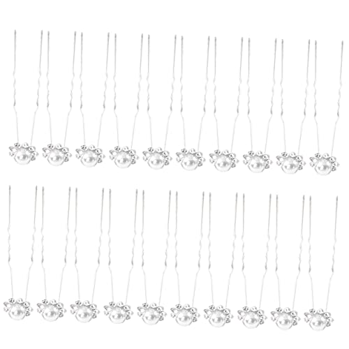 OSOLADY 20stücke Teiliges U-förmiger Haarnadeln Für Damen Elegante Perlen-haarspangen Für Hochzeiten Und Alltag Stilvolles Haarschmuck-accessoire Weiß von OSOLADY