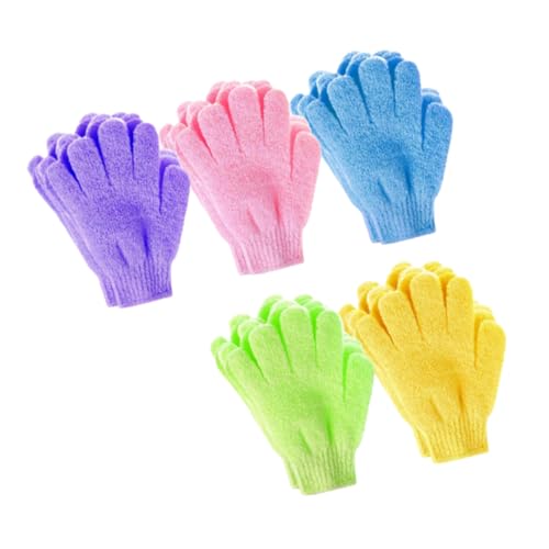OSOLADY 20stücke Fünf-finger-badehandschuhe Peelingtücher Rückenmassagehandschuhe Für Körperreinigung Staubentfernung Ölkontrolle Geeignet Für Damen Herren Studenten Zufällige von OSOLADY