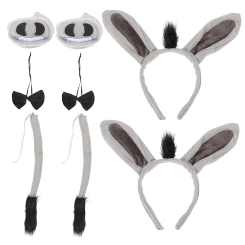OSOLADY 2sätze Eselkostüm Stirnband Nase Und Fliege Cartoon-esel Requisiten Kostüm Kinderpartys Geburtstage Halloween-fotografie von OSOLADY