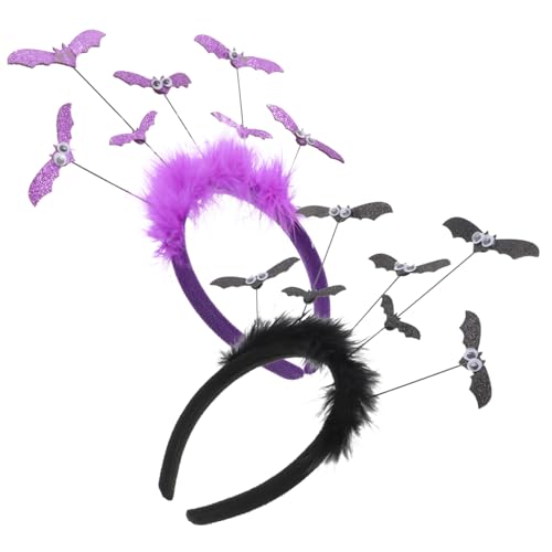 OSOLADY Halloween Fledermaus Stirnband Set 2 Stück Schwarz Rosa Fledermaus Haarband Große Augen Party Kopfbedeckung Zubehör OSOLADY Halloween Fledermaus Stirnband Set 2 Stück Schwarz Rosa Fledermaus Haarband Große Augen Party Kopfbedeckung Zubehör von OSOLADY