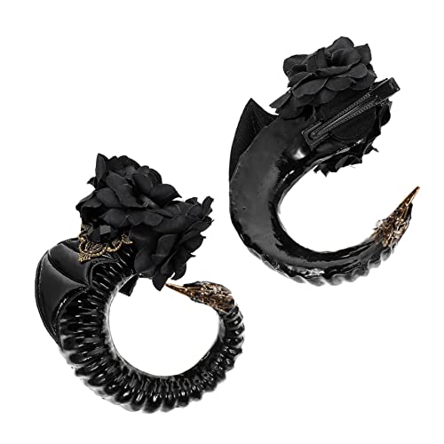 OSOLADY 2St Teufelshorn Haarnadel Teufelsohren Haarspange Haarschmuck mit Blumen halloween haarspangen haarspange halloween zarter Haarschmuck einzigartiger Kopfschmuck Plastik Black OSOLADY 2St Teufelshorn Haarnadel Teufelsohren Haarspange Haarschmuck mit Blumen halloween haarspangen haarspange halloween zarter Haarschmuck einzigartiger Kopfschmuck Plastik Black von OSOLADY