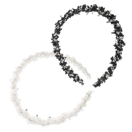 OSOLADY 2St Winter Haarschmuck Rutschfestes Haarband Damen Haarschmuck Herbst Haarband Winterliches Haarband elastische Stirnbänder Haarkamm Stirnband geflochtener Haarreifen Plastik von OSOLADY