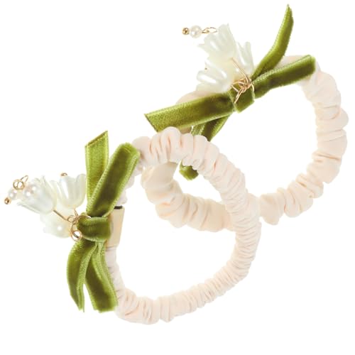 OSOLADY 2stücke Lilie Haargummis Dehnbare Haarbänder Pferdeschwanzhalter Elastische Blumenhaargummis Für Damen Mädchen Haarstyling-accessoires von OSOLADY