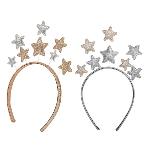 OSOLADY 2stücke Junge Mädchen Haarbänder Mit Sternen Weihnachten Haarreifen Glitzer Stirnbänder Mädchen Party Zubehör Materialien Cosplay Accessoires von OSOLADY