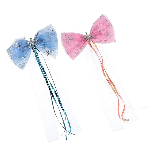 OSOLADY 2stücke Weihnachtshaarspangen Schneeflocke Haarnadeln Für Frauen Bogen-knoten Haar Clips Hübsche Weihnachtszubehör Zum Tragen Im Alltag von OSOLADY