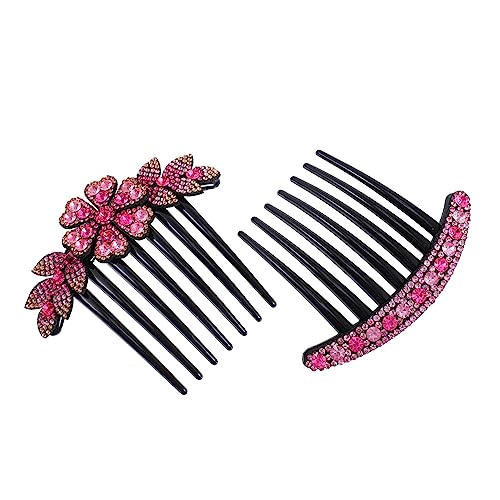 OSOLADY 2stücke Strass Haarnadel Rosa Für Frauen Und Mädchen Hochwertige Materialien Langlebiges Design Passt Zu Verschiedenen Outfits Und Anlässen von OSOLADY