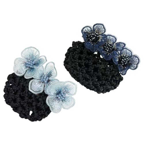 OSOLADY 2stücke Damen Haarnetz Mit Blumenmotiv Haarknoten Abdeckung Aus Netz Für Elegante Frisuren Für Tanz Und Alltag Hochwertiges Elegantes Haarschmuck-accessoire von OSOLADY