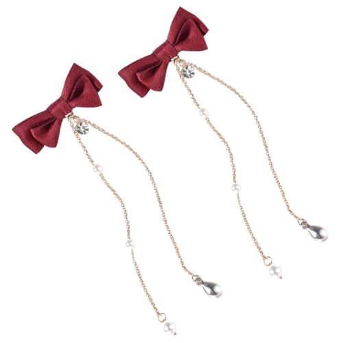 OSOLADY 2stücke Seide Haarspange Schleife Mädchen Frauen Haarnadel Kopfschmuck Haaraccessoire Bogen Knoten Bezaubernd Stilvoll Elegante Haarspange Täglicher Gebrauch von OSOLADY