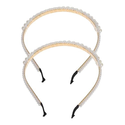 OSOLADY 2Stücke Mädchen Haarschmuck mit Perlen Stilvolle Haarreifen für Hochzeiten und Partys Eleganter Kopfschmuck für Besonderen Geeignet für Braut und Tägliche Outfits von OSOLADY