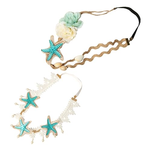 OSOLADY 2stücke Stirnband Mit Perlen Und Muschel-verzierung Strand-stil Haarband Aus Spitze Haar-accessoire Für Damen Blumen-design Headwear Verschiedene Anlässe OSOLADY 2stücke Stirnband Mit Perlen Und Muschel-verzierung Strand-stil Haarband Aus Spitze Haar-accessoire Für Damen Blumen-design Headwear Verschiedene Anlässe von OSOLADY
