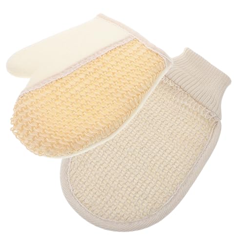 OSOLADY 2Stücke Peeling Badehandschuhe aus Baumwoll Leinen mit Sisal für Damen und Herren Waschbare Körperpeeling Handschuhe für Spa und Massage OSOLADY 2Stücke Peeling Badehandschuhe aus Baumwoll Leinen mit Sisal für Damen und Herren Waschbare Körperpeeling Handschuhe für Spa und Massage von OSOLADY