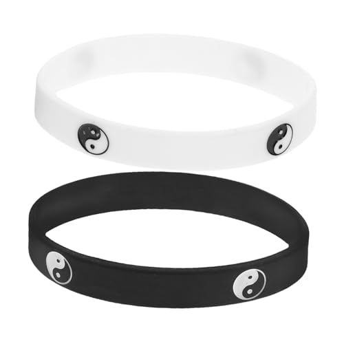 OSOLADY 2Stücke Silikonarmbänder Yin Armbänder im Chinesischen Stil für Männer und Frauen Einzigartiges Design Modebewusste Outfits und OSOLADY 2Stücke Silikonarmbänder Yin Armbänder im Chinesischen Stil für Männer und Frauen Einzigartiges Design Modebewusste Outfits und von OSOLADY