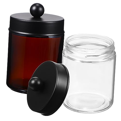 OSOLADY 2Stücke Wattepad Organizer mit Deckel Eleganter Badezimmer Organizer für Schminktisch Transparente und Braune Aufbewahrungsbox für Kosmetik Stabil und Platzsparend OSOLADY 2Stücke Wattepad Organizer mit Deckel Eleganter Badezimmer Organizer für Schminktisch Transparente und Braune Aufbewahrungsbox für Kosmetik Stabil und Platzsparend von OSOLADY